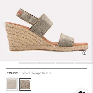 André Assous Allison Wedge, Black Linen